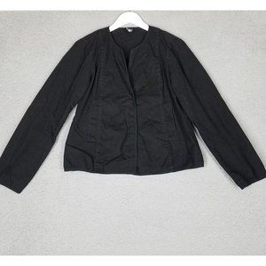 Eileen Fisher Women's XS Jacket Snap Button Front Stretch Career Casual Black